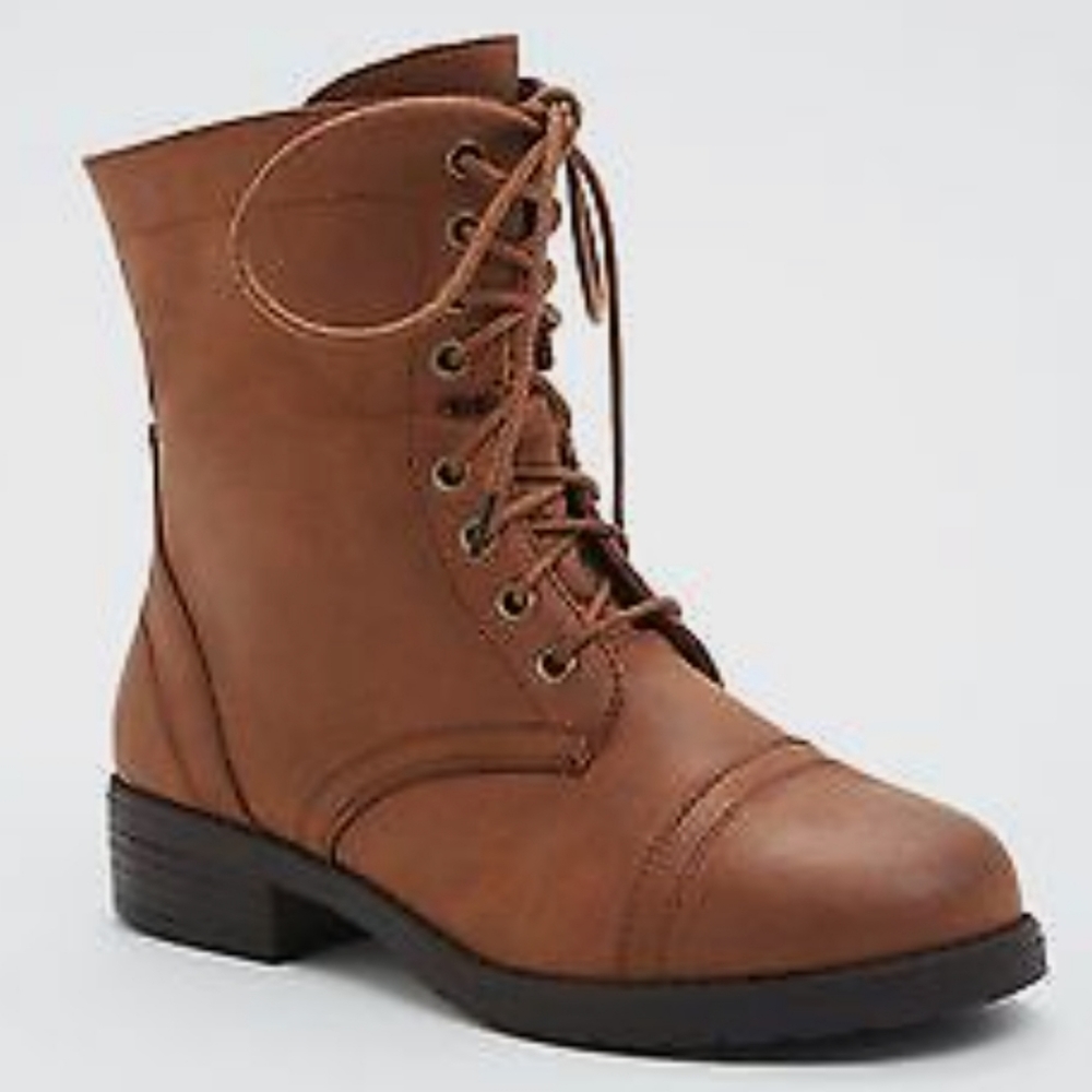 Torrid size 7.5w Cognac Combat Boots